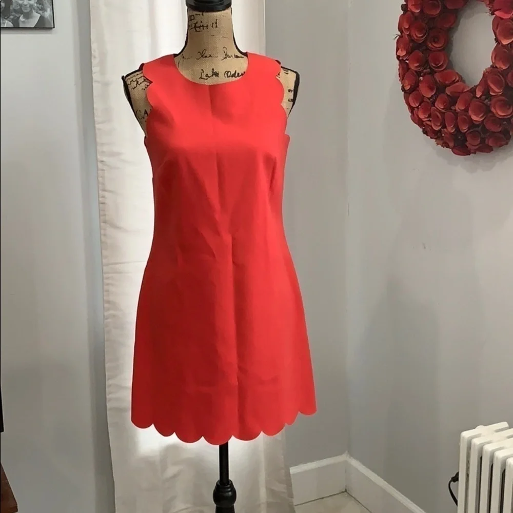 J. Crew pink scalloped dress size 2